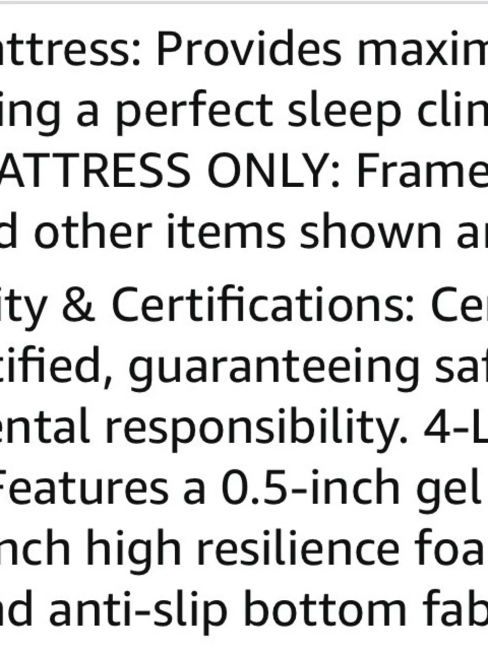 Queen Gel Memory Foam Sofa Mattress - White